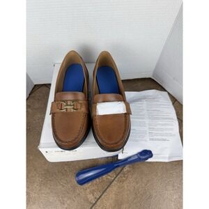 Dr Comfort Mallory Loafers Brown Leather Slip‎ On Shoes 8.5 W